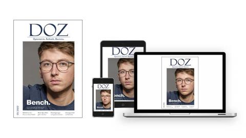 Cover der DOZ-Ausgabe Mai 2022 auf verschiedenen Geräten