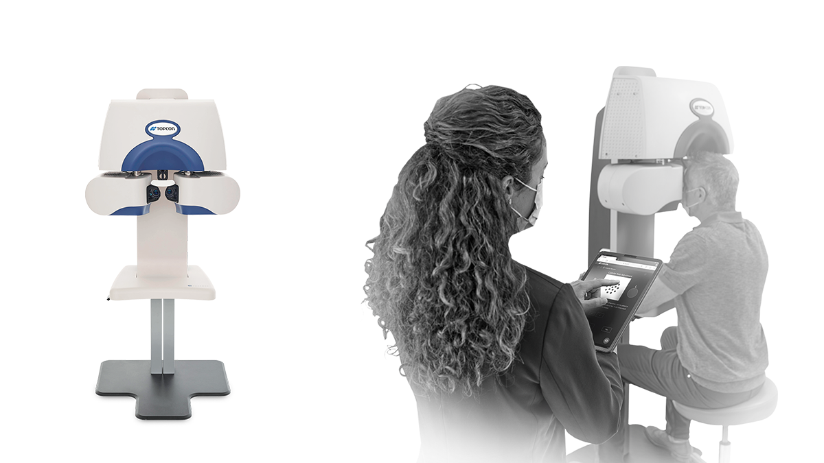 Subjektive und objektive Refraktion in einem Gerät