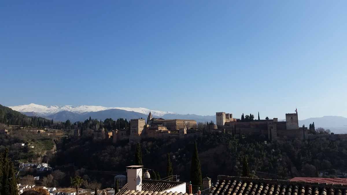 Ausblick auf die Alhambra von dem Aussichtspunkt San Nicolas