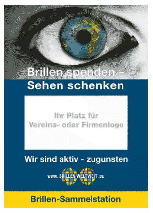 Brillen Weltweit Poster für Schaufenster 