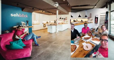 Sehblick Hogen Pizza essen