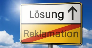 Schild Reklamation Lösung