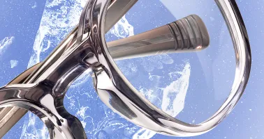 Ausschnitt einer grau transparenten Bille