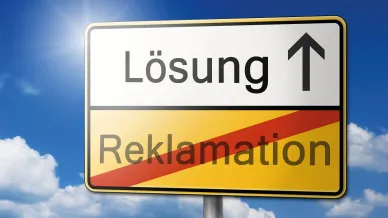 Schild Reklamation Lösung