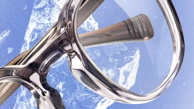 Ausschnitt einer grau transparenten Bille