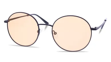 Brille mit gelb/rosa-getönten Gläsern
