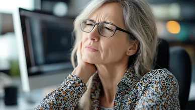 Frau mit Kieferschmerzen