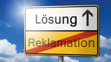 Schild Reklamation Lösung