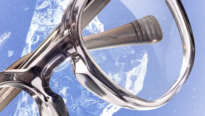 Ausschnitt einer grau transparenten Bille