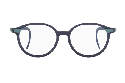 dunkelblaue Kinderbrille von vorne