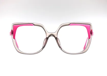 Markante Brille transparent mit Pink