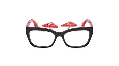 Korrektionsbrille schwarz/rot mit Anhängern