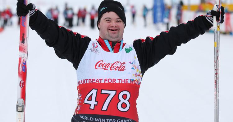 Athlet der Special Olympics Welt-Winterspiele