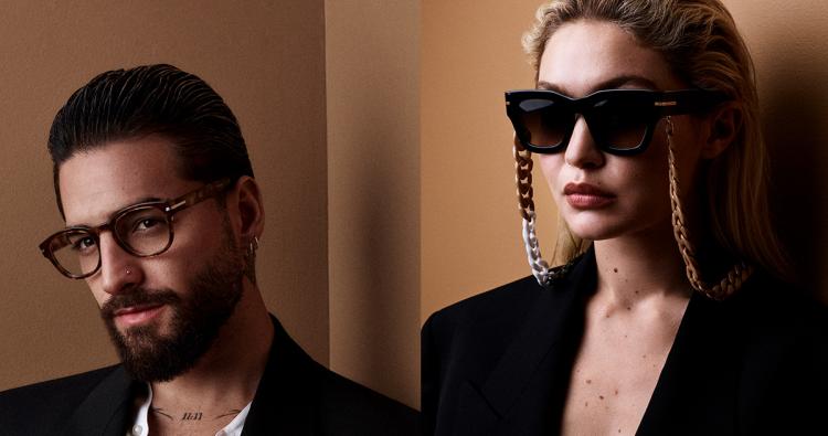  Sänger Maluma und  Model Gigi Hadid mit Brillen von Boss Eyewear