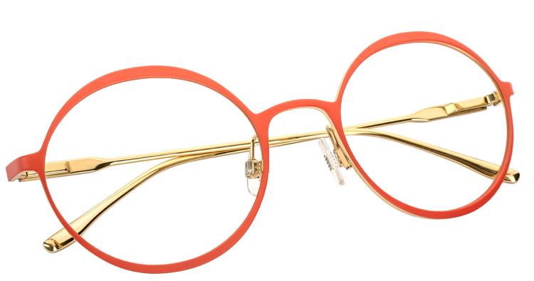 runde Brille in Orange