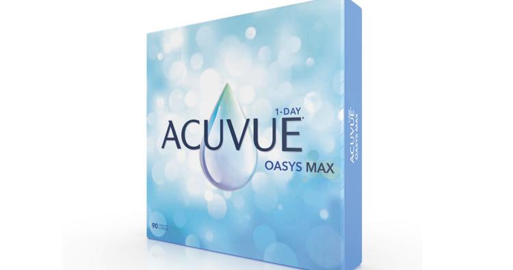 Eine Packung der Tageslinsen Acuvue Oasys Max