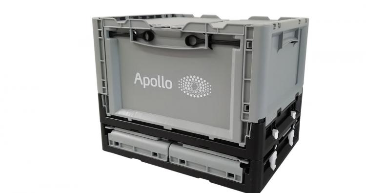 Transportbehälter Apollo Optik nachhaltig grau Huckepacksystem