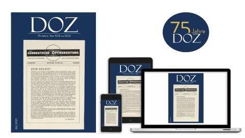 Juni-Ausgabe der DOZ auf verschiedenen Endgeräten