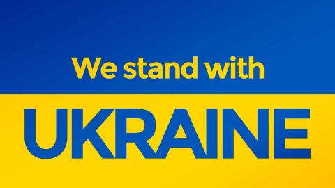 Schriftzug Stand with Ukraine