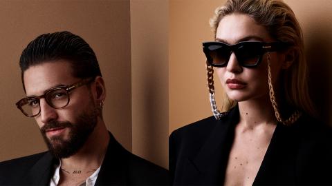  Sänger Maluma und  Model Gigi Hadid mit Brillen von Boss Eyewear