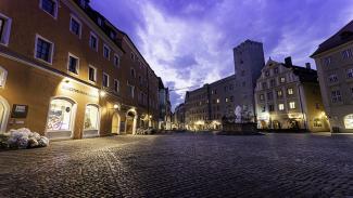 Innenstadt in Regensburg ohne Menschen