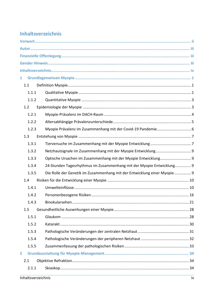 Inhaltsverzeichnis1 Myopie