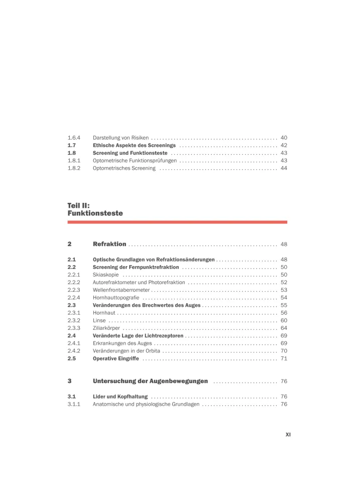 Inhaltsverzeichnis2 Optometrisches Screening