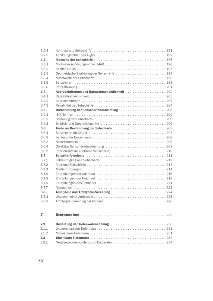 Inhaltsverzeichnis5 Optometrisches Screening
