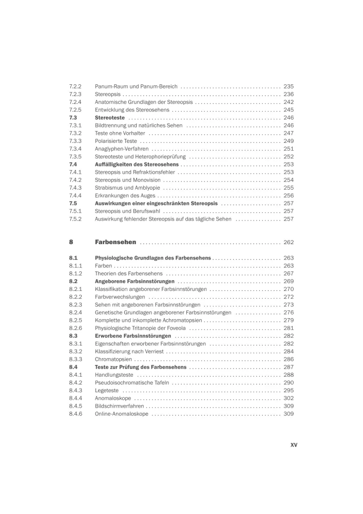 Inhaltsverzeichnis6 Optometrisches Screening