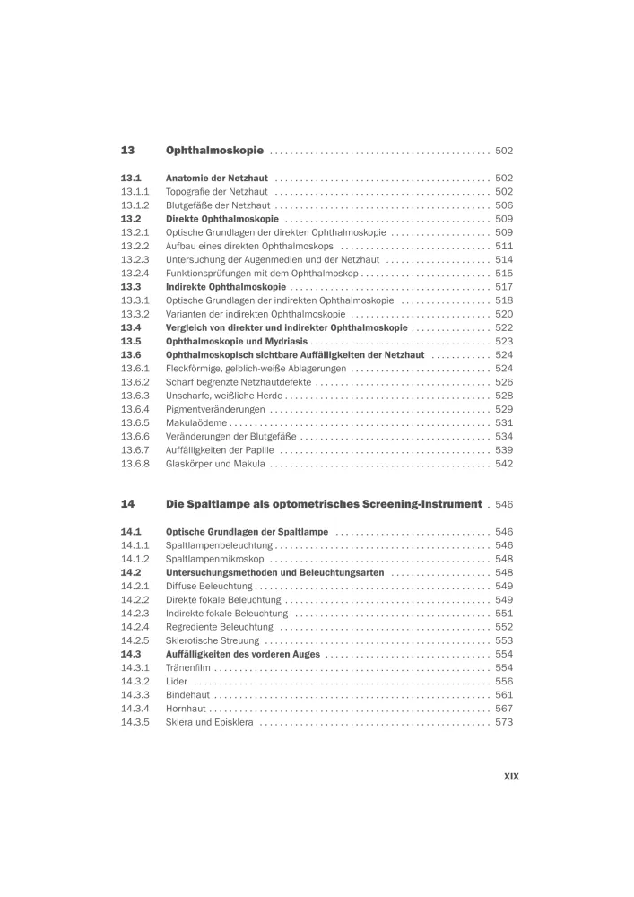 Inhaltsverzeichnis10 Optometrisches Screening