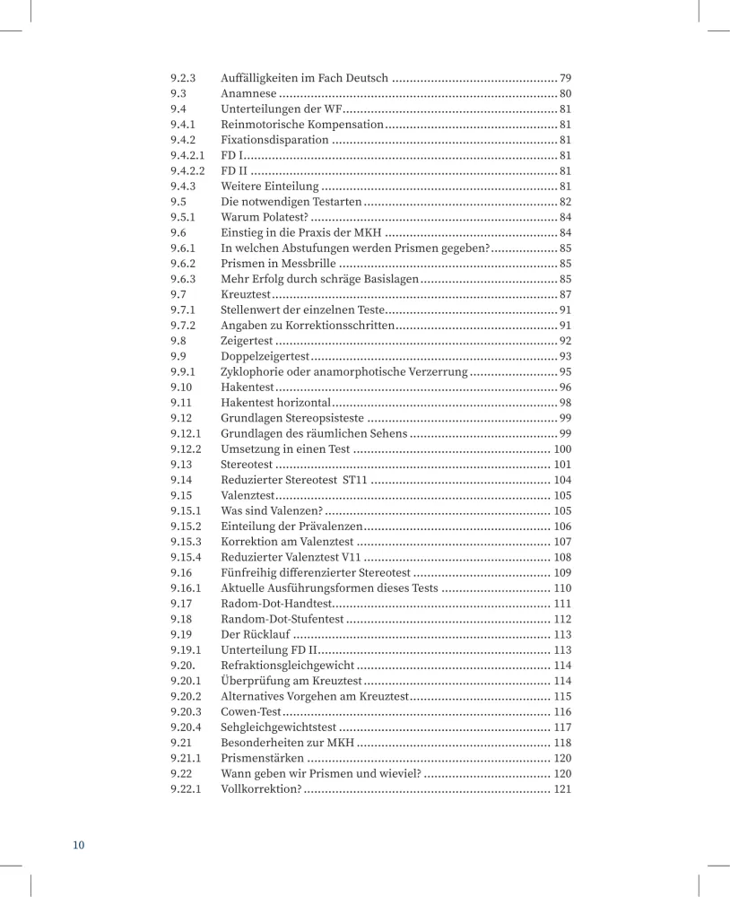 Inhaltsverzeichnis3 Augenglasbestimmung