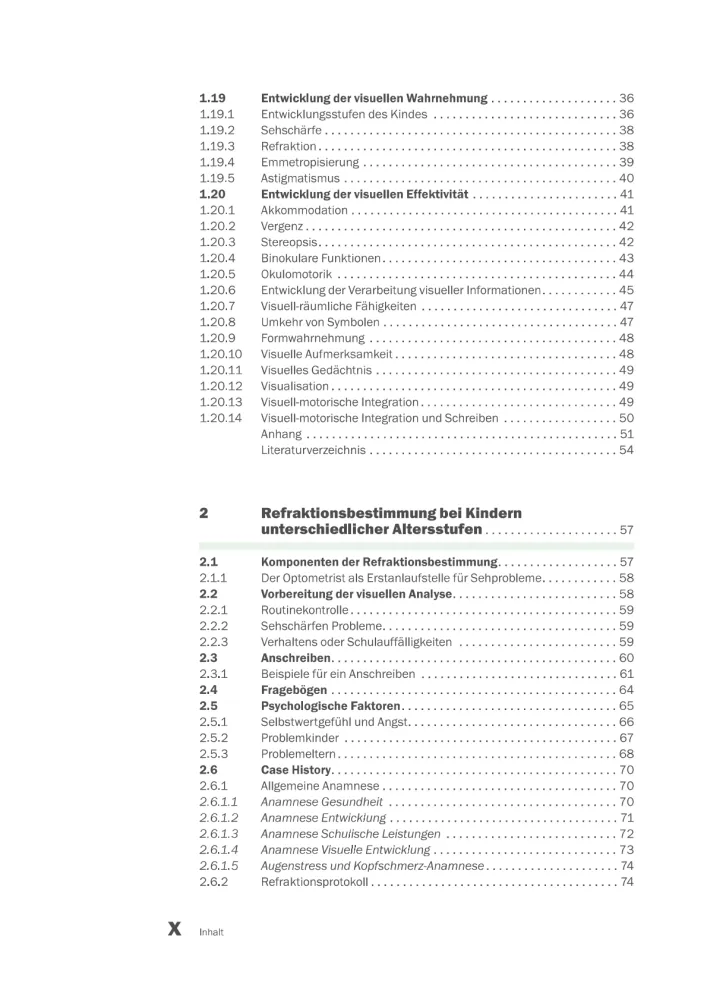 Tests und Management Kinderoptometrie_Inhaltsverzeichnis2