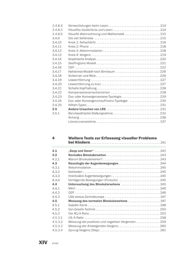 Tests und Management Kinderoptometrie_Inhaltsverzeichnis6