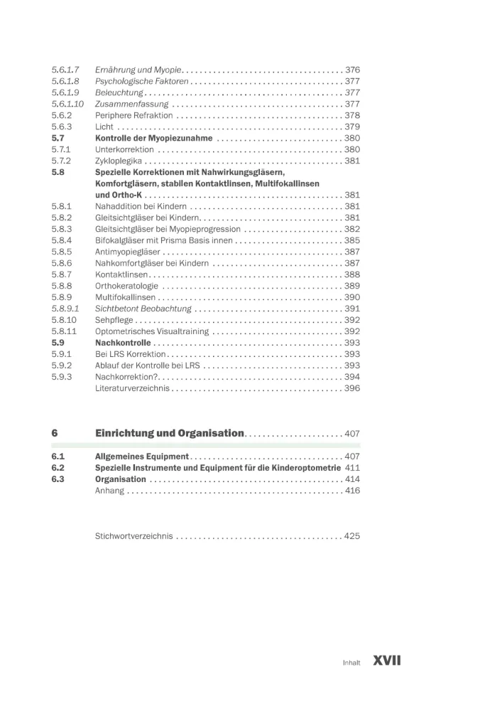 Tests und Management Kinderoptometrie_Inhaltsverzeichnis4