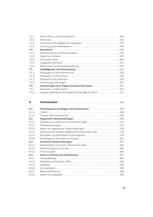 Inhaltsverzeichnis6 Optometrisches Screening