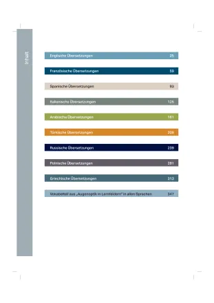 Sprachführer Augenoptik Inhaltsverzeichnis2