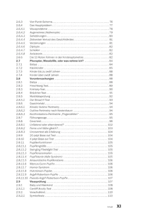 Tests und Management Kinderoptometrie_Inhaltsverzeichnis3