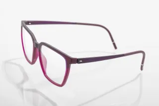 rote Acetatbrille seitlich