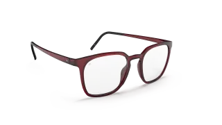 rote Acetatbrille seitlich