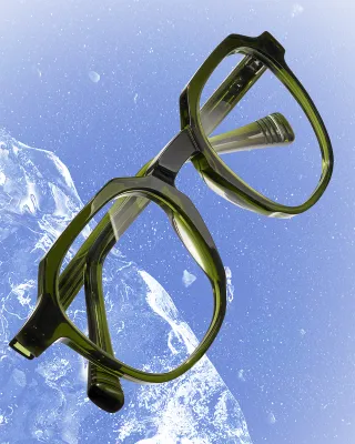 grüne Acetatbrille