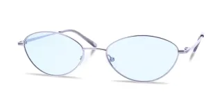 silberne Brille mit hellblauen Gläsern